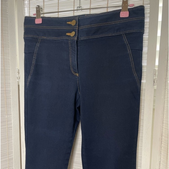 Veronica Beard Skinny Flare Jeans Dark Wash Double Button Size 2 - Picture 2 of 8